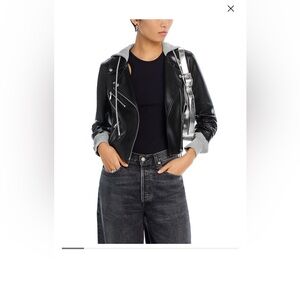 Cinq à Sept Evie Hooded Faux Leather Jacket